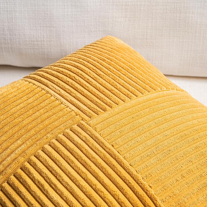Fancy Homi Set of 2 Gold Yellow Boho Long Lumbar Body Decorative Throw Pillow - Image 3