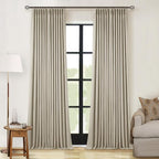 Burlywood Birch 100% Blackout Pinch Pleated Linen Curtains 126 Inches Long | - Image 8