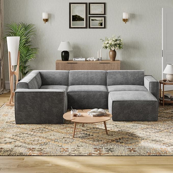 Novilla 109" Modular Sectional Sofa, No Assembly Cloud Sectional Couch by Novilla