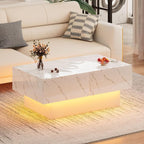 HedoAjim White Marble LED Coffee Table - Image 8