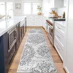HEBE Hallway Runner Rug 2'x8', Washable Non Slip Kitchen Rug Runner | Soft Boho - Image 6
