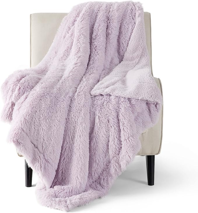 Bedsure GentleSoft Fluffy Lavender Purple Throw Blanket, Soft Cozy Fuzzy Plush by Unknown