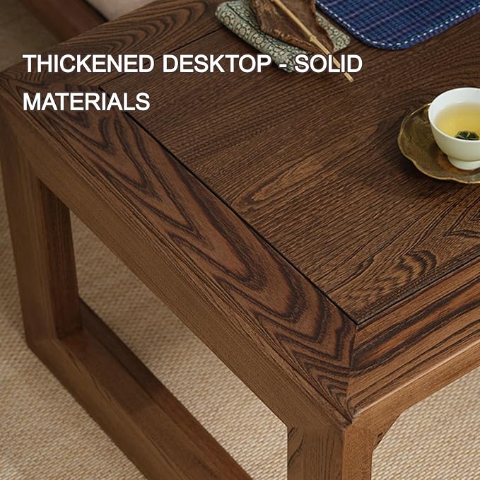 HARELA Japanese Solid Wood Low Coffee Table, Tatami Tea Style, Zen-Inspired - Image 6