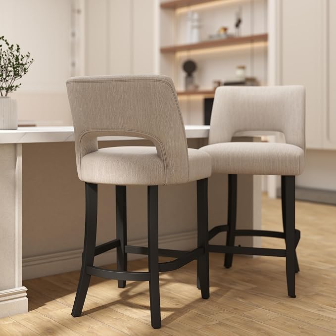 VKNOW Bar Stools Set of 2, Modern Counter Stools - Image 3