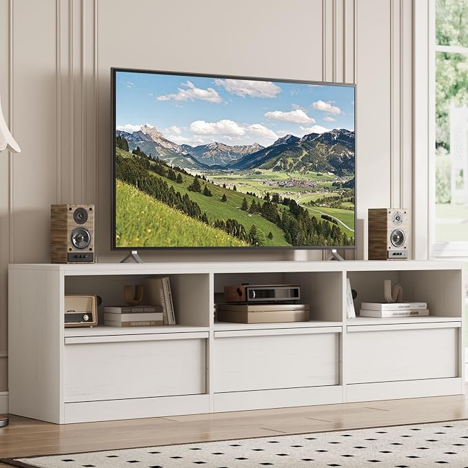 GarveeHome 70in TV Stand for TVs up to 85", Mid Century Modern Entertainment - Image 3