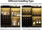 Loomie Wine Bar Cabinet with LED Light, Home Coffee Cabinet with Wine Rack and - Image 8