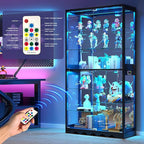 Large Display Cabinet with Glass Doors, 8-Tier RGB Curio Cabinet with Smart - Image 6