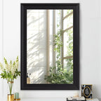 Black Wood Mirror for Bathroom, Rectangle Rustic 24 x 36 inch Vanity Mirror for - Image 3