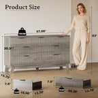 BORNOON 57" Long Dresser for Bedroom, 7-Drawer Fluted Chest, Wide Wood Storage - Image 2