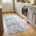 3x5 Tie-dye Light Grey Area Rug Washable Non-Slip Soft - Image 2