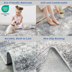 3x8 Washable Hallway Runner – Non-Slip Abstract Modern Neutral Wide Carpet - Image 5