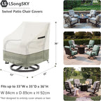 Patio Swivel Chair Cover 4 Pack, Waterproof Heavy Duty Outdoor Chair Covers - Image 2