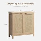 SICOTAS Rattan Cabinet Sideboard Buffet Storage Cabinet - Image 3