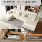 138" Cloud Sectional Couch, Comfort U Shaped Sofa - Image 3