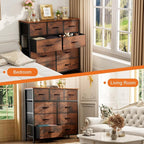 Sweetcrispy 9-Drawer Fabric Dresser Storage Tower - Image 5
