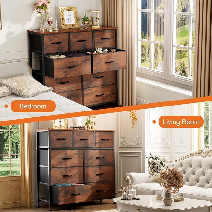 Sweetcrispy 9-Drawer Fabric Dresser Storage Tower - Image 5