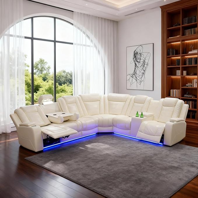 Electric Power Recliner Sectional by Unknown