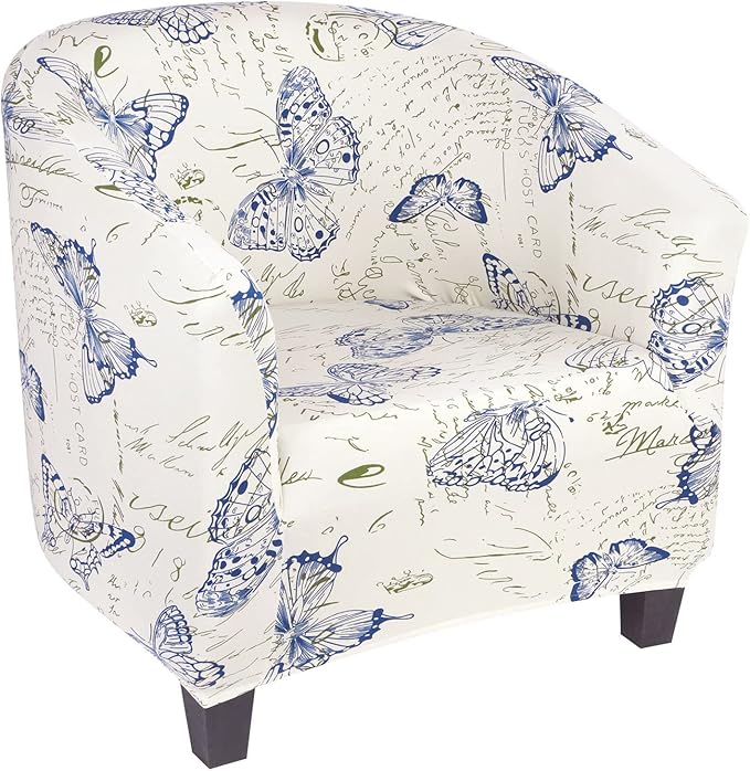 SearchI Club Chair Slipcover Stretch Barrel Chair Covers Printed Tub Chair by SearchI