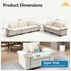 SUNSHINE VALLEY Sofa and Loveseat Set, Oversized Corduroy Modular Love seat and - Image 2