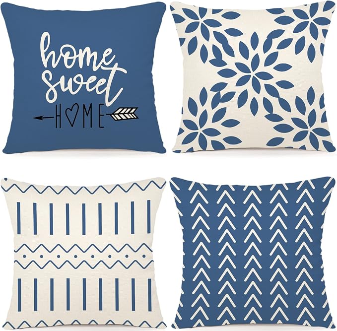 YCOLL Pillow Covers 16x16 Set of 4, Modern Sofa Throw Pillow Cover, Decorative by PillowCoversExpert