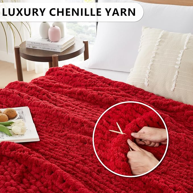 L'AGRATY Chunky Knit Throw Blanket - Image 3
