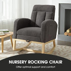 NIOIIKIT Modern Nursery Rocking Chair, Teddy Upholstered Rocking Chair - Image 4