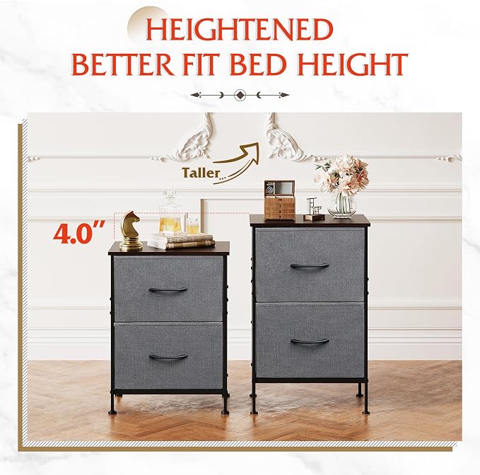 WLIVE Night Stand Set 2, Dresser and Nightstand Sets, Nightstands - Image 4