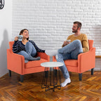 VINGLI Burnt Orange Mid Century Modern Accent Chair - Image 9
