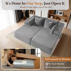 72" Cloud Sectional Couch, Comfort U Shaped Sofa - Image 3