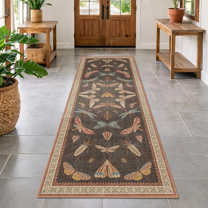 2'6"x8' 8ft Long Hallway Runner Rug, Stain Resistant Non-Slip Kitchen Floor Mats - Image 3