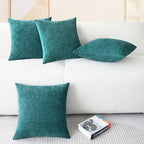 CaliTime Decorative Couch Throw Pillow Covers 18 X 18 Inches Teal | Pack of 4 - Image 6