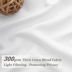 108 Inch White Linen Semi Sheer Curtains - Image 2