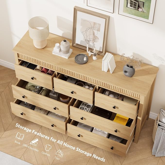 GarveeHome 7 Drawer Dresser for Bedroom, Modern Long Storage Dresser Organizer - Image 5