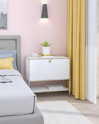Metal Sidetable with Flap Door, 27.5" Height - Image 2