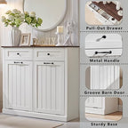 IFGET Double Tilt Out Trash Cabinet, 20 Gallon Farmhouse Laundry Hamper Cabinet - Image 3