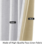 MIULEE 100% Blackout Linen Curtains 42 x 108 Inch Grayish White 2 Panel | - Image 6