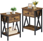 VECELO Nightstands Set of 2, Modern Bedside End Tables, Night Stands by VECELO