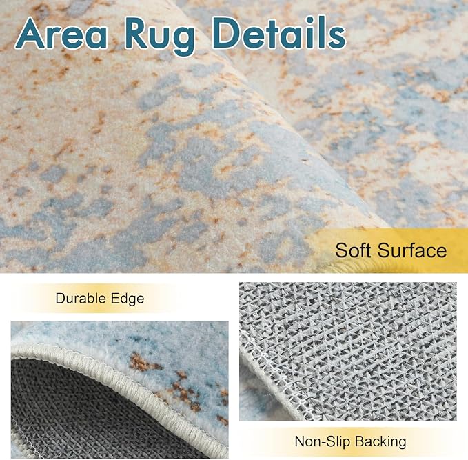 6x9 Ft Area Rugs for Living Room, Soft Non-Slip Washable Rugs Modern Abstract - Image 4