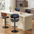 YaFiti Swivel Bar Stools, Adjustable Bentwood Barstools, Modern PU Leather - Image 7