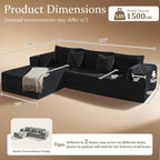 108" Oversized Cloud Sectional Couch, Comfort L Shaped Boneless Couch - Image 2