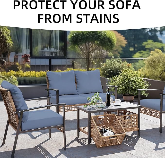 8PCS Patio Cushion Covers.Patio Furniture Couch SeatSlipcovers | Washable - Image 4