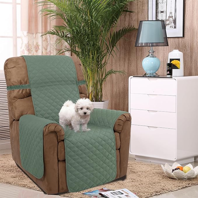 U-NICE HOME Reversible Recliner Chair Covers, Pet Friendly, Elastic Straps - Image 2