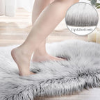 Ashler faux fur rug, Fluffy Shaggy Area Rug Ultra Soft 2 x 2.9 Feet Rectangle - Image 2