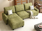 EASE MOOSE 100" Chenille L-Shaped Sectional Sofa, Modern Deep Seat Modular Couch - Image 3
