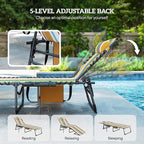 Outsunny Folding Chaise Lounge Chair Outdoor Tanning Chair - Image 4
