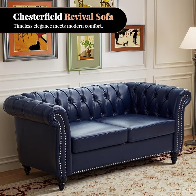 LEVNARY Chesterfield Loveseat, 2 Seater Tufted Couch - Image 6