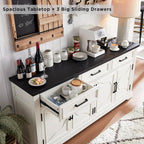 JXQTLINGMU 66" Farmhouse Buffet Cabinet - Image 3