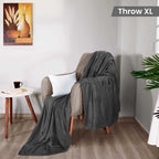 Utopia Bedding Soft Fleece Bed Blanket Throw XL Size Grey | Microfiber Plush - Image 2
