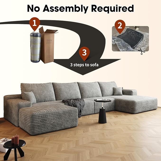 AUGOP 136" Sectional Couches for Living Room Modern Modular Sofa - Image 5