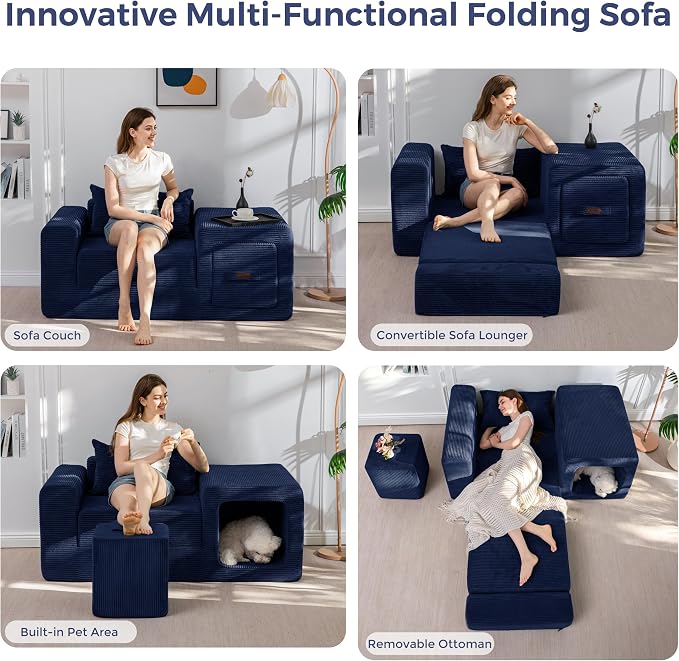 MAXYOYO Folding Sofa Couch, Convertible Floor Sofa - Image 3